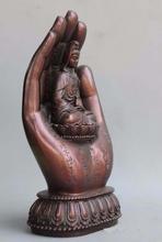Copper Statue China Buddhism Red copper Kwan-yin Quan Yin Guanyin Goddess Buddha Hand Statue 2024 - buy cheap