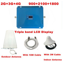 2G 3G 4G GSM 900 WCDMA 2100 LTE 1800 Tri Band Mobile Phone Signal Repeater GSM Signal Booster 3g 4g Amplifier 4G LTE Antenna Set 2024 - buy cheap