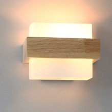 Luminária led moderna para decoração, candelabro de parede em madeira e vidro para quarto, iluminação para casa 2024 - compre barato