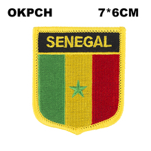 Senegal Shiled Shape Flag patches embroidered flag patches national flag patches for Cothing DIY Decoration PT0154-S 2024 - buy cheap