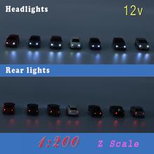 EC200 12PCS 1:200 Z Scale Model Lighted Cars With 12V LEDs Lights for Building Layout 2024 - buy cheap