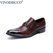 VIVODSICCO Men Leather Shoes Office Men's Dress Suit Shoes Italian Style Wedding Casual Shoes Pointed Toe Business Men Shoes 2024 - buy cheap