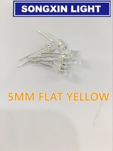 1000pcs LED 5mm Diode Light Water Clear Yellow Super Bright Flat Top Wide Angle 5 mm Transparent Light-Emitting Diode LED Lamp 2024 - buy cheap