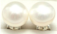 Pendiente semicircular de perla de Mar del Sur, blanco, auténtico, enorme, 10-11mm 2024 - compra barato