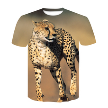 Мужская брендовая одежда, футболка с круглым вырезом и короткими рукавами, футболка с изображением животного леопарда/льва, 3D Футболка с принтом на заказ, Homme, большой размер 4XL, лето 2019 2024 - купить недорого