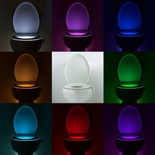 Smart PIR Motion Sensor Toilet Seat Night Light 8 Colors Gradient Waterproof Backlight  Bowl LED Luminaria Lamp WC Toilet Light 2024 - buy cheap