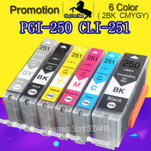 6C For Canon MG6320 iP8720 iX6820 Ink cartridge for Canon PIxma MG6320 iP8720 iX6820 MG 6320 printer ink cartridge PGI250 2024 - buy cheap