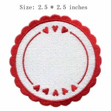 Red flower round 2.5" wide embroidery patch  for heart/bordado da fita/sewing thread 2024 - buy cheap