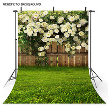 Фон для фотосъемки Mehofoto с весенним пейзажем зеленая трава цветок забор фон для фотосъемки Пасхальное Воскресенье художественные Портретные фоны 377 2024 - купить недорого