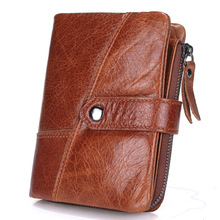 HOT High Quality Genuine Leather men's Wallet brand Retro Practical Cowhide Vintage male wallet Men card Purse coin bag 2024 - купить недорого