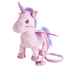 Robot Unicorn Electronic Plush Unicorn Pet Controled By Leash Whinny Walk Singing Song Music Animal Toys For Children Birthday 2024 - buy cheap