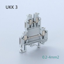 10 pces ukk 3 tipo 4-condutor duplo-nível rápido conector módulo 0.2-4 mm2/0.2-2.5 mm2 ruído trilho parafuso blocos terminais UKK-3 2024 - compre barato