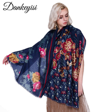 DANKEYISI женский мягкий длинный шарф с цветочным принтом, хлопковая ткань, демисезонные шарфы для женщин 2024 - купить недорого