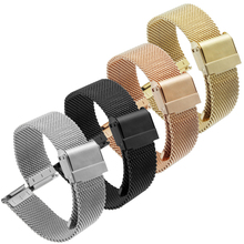 Peiyi pulseira de relógio milanese loop, 18mm, 20mm, 22mm, para dw, fivela de metal, aço inoxidável, faixa para nato, 12/14/16/17mm 2024 - compre barato