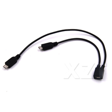 Micro USB 1 Female to 2 Male2.0 Splitter Y Data Charge Cable Extension Cord 2024 - buy cheap