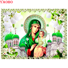 3D Diamond Embroidery Virgin Mary cross stitch 5d Diy Diamond painting square&Round Diamond mosaic Religious church pictures 2024 - buy cheap