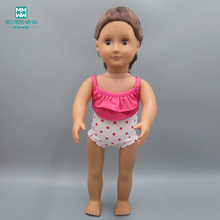 Roupas de boneca para boneca americana de 45cm, acessórios de boneca recém-nascida, fashion, rosa, halter de roupa de banho de bebê 2024 - compre barato