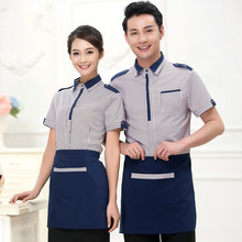 Summer Restaurant Food Service Waiter Uniform Men Cafe Chef Uniform Women Hotel Waitress Uniform Coffee Shop Staff Overalls 2024 - buy cheap