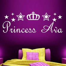 Personalizado personalizado nombre princesa cita pared calcomanías pared arte pegatina para decoración de dormitorio de niñas 2024 - compra barato