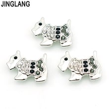 JINGLANG Fashion 18mm Snap Buttons Rhinestone Dog Metal Casp DIY Interchange Bracelets Accessories Jewelry Free Shipping 2024 - buy cheap