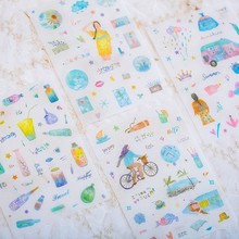 4PCS New Cute Cartoon One's Time Children Stationery For DIY Albums Scrapbooking Diary Decoration Depicting Stickers 2024 - buy cheap