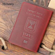 Vintage Crazy Horse Leather Israel Genuine Leather Passport Cover Card Holder Men Passport Case Travel Unisex Travel Wallet 2024 - buy cheap