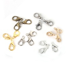 Free Shipping 10mm 50pcs/lot Alloy Lobster clasp Hooks for necklace&bracelet chain DIY jewelry findings FKA022-01 2024 - buy cheap