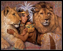 Embroidery Counted Cross Stitch Kits Needlework - Crafts 14 ct DMC color DIY Arts Handmade Decor - Lioness 2024 - buy cheap
