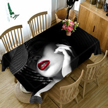 Сексуальная леди 3D декоративная скатерть из хлопка и льна скатерть обеденный стол крышка для кухни домашний декор 2024 - купить недорого