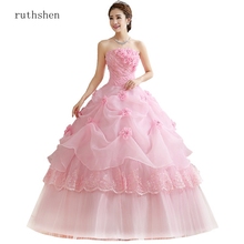 ruthshen Ball Gown Sweet Pink Vestidos De 15 Flowers Cheap Quinceanera Gowns Sweet 16 Debutante Dresses 2020 Robe De Bal 2024 - buy cheap