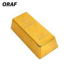 Gold Brick Paperweigh Golden Fake Gold Bar Simulation Office Creative Bullion Door Stop Plastic Toy Table Decor Props 2024 - buy cheap