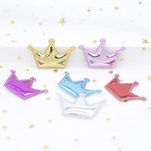 20Pcs/lot 42*28mm Shiny PU Crown Shape Padded Felt Appliques for Decor DIY Headband Giftbox Cake Topper Hair Accessories H20 2024 - buy cheap