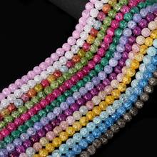 Free Shipping 48Pieces 8mm Glass Crystal Beads Round Crack Beads Mix Colors Fashion beads for jewelry making Multi-color 2024 - buy cheap