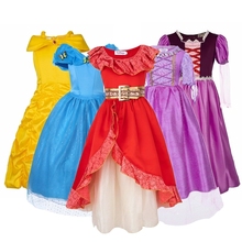 Girls Cosplay Costume Kids Beauty and Beast Moana Elsa Belle Christmas Halloween Party Dress 2024 - buy cheap