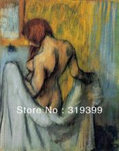 Reprodução de pintura a óleo em tela de linho, mulher com uma toalha-1 de pena de carneiro pintado, frete grátis, 100% artesanal 2024 - compre barato