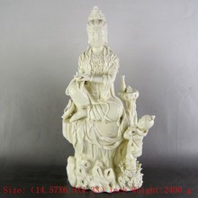Altura: 14.57 polegadas/Chinês dehua porcelana deusa guanyin bodhisattva 2024 - compre barato