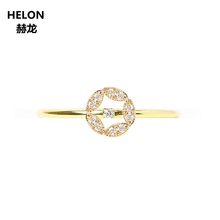 Anillo de compromiso de oro amarillo de 14k con diamantes naturales para mujer, sortija de aniversario, joyería fina, Millgrain, moda 2024 - compra barato