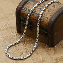 FNJ 925 серебряные ожерелья для изготовления ювелирных изделий 3 мм крестообразная бамбуковая цепочка Новая Мода Оригинал S925 тайское серебро женское мужское ожерелье 2024 - купить недорого