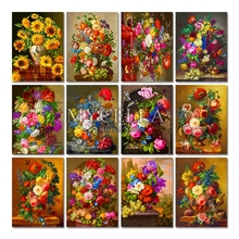 DIY Diamond Painting Rose Vase Wall Stickers Decorative Painting Rhinestone Mosaic Cross Stitch Full Diamond Embroidery Flowers 2024 - buy cheap