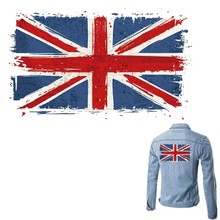 Fine UK Flag T-shirt women Appliques Diy pvc patch biker patches for clothing heat transfer printing clothes for stickers 2024 - buy cheap
