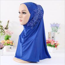 1pc Women Plain Instant Hijabs Muslim Bonnet Hoofddoek Diamonds Turbante Muslim One-Piece Hijabs Headscarf Cap Ready To Wear 2024 - buy cheap