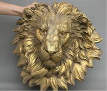 YM 305-venta al por mayor de fábrica 16 cobre latón chino máscara de cabeza de león malvado colgante de pared decoración familiar escultura artística 2024 - compra barato