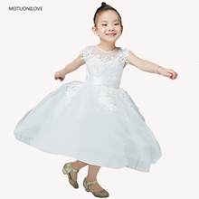 Flower Girl Dresses For Weddings Tea Length Sleeveless Baby Girls Dresses Vestidos Party Children Clothes Birthday Kids Dresses 2024 - buy cheap