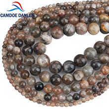Natural Stone Beads Black Moonstone Gem Round Loose Beads  4 6 8 10 12mm Beads For Jewelry Making Fit DIY Bracelet Necklace 2024 - buy cheap