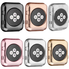 Capa 6 cores para apple watch, revestimento dourado, silicone macio, proteção total para relógio, séries 1 2 3, 42mm, 38mm 2024 - compre barato