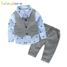 Conjunto de ropa para bebés, traje de caballero con chaleco, camiseta y pantalones para recién nacidos, trajes de 1er cumpleaños, 3 uds./0 a 2 años, primavera y otoño, BC1169 2024 - compra barato