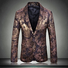 New Gold Male Blazer Luxury Three-dimensional Jacquard Prom Blazers Men Plus Size 4XL 5XL Blazer Masculino Party Man Blazer 2024 - buy cheap