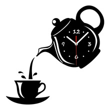 Creative DIY Acrylic Coffee Cup Teapot 3D Wall Clock Decorative Kitchen Wall Clocks Living Room Dining Room Home Decor Clock 039 2024 - buy cheap