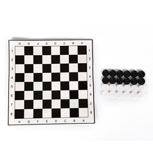 One Set International Checkers  Game Board+ 24pcs Chess Portable Folding Plastic Chess Size 33*33cm 2024 - buy cheap