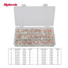 420Pcs/Box 18 type Cold naked terminal Non-Insulated Ring Fork U-type Terminals Assortment Kit Cable Wire Connector Crimp Spade 2024 - buy cheap